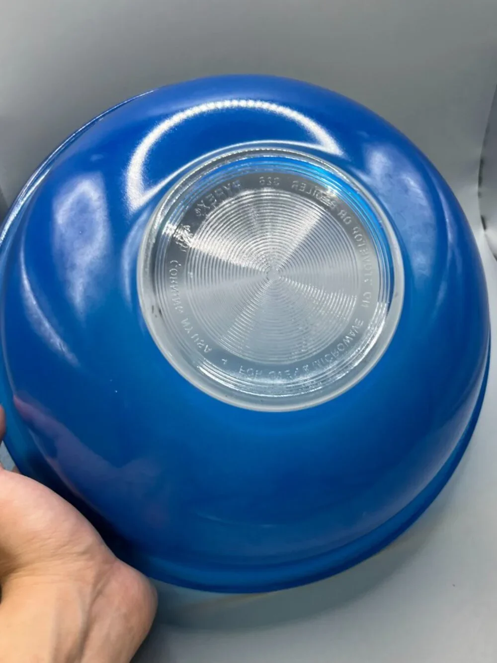 PYREX 326 Cobalt Blue Clear Bottom Mixing Bowl 4L Liter Vintage 1980s 1990s